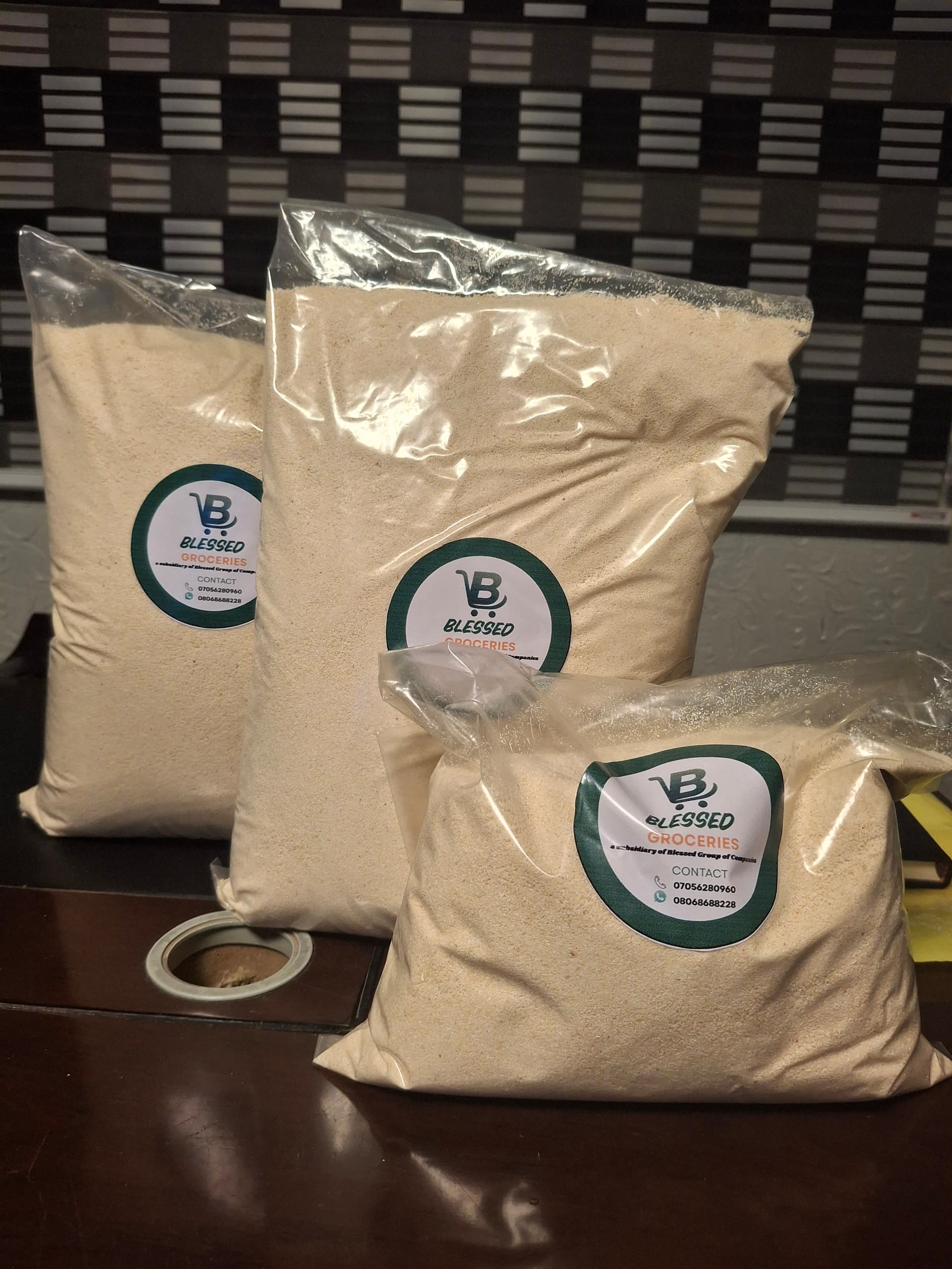 Blessed Groceries garri in sealed bags