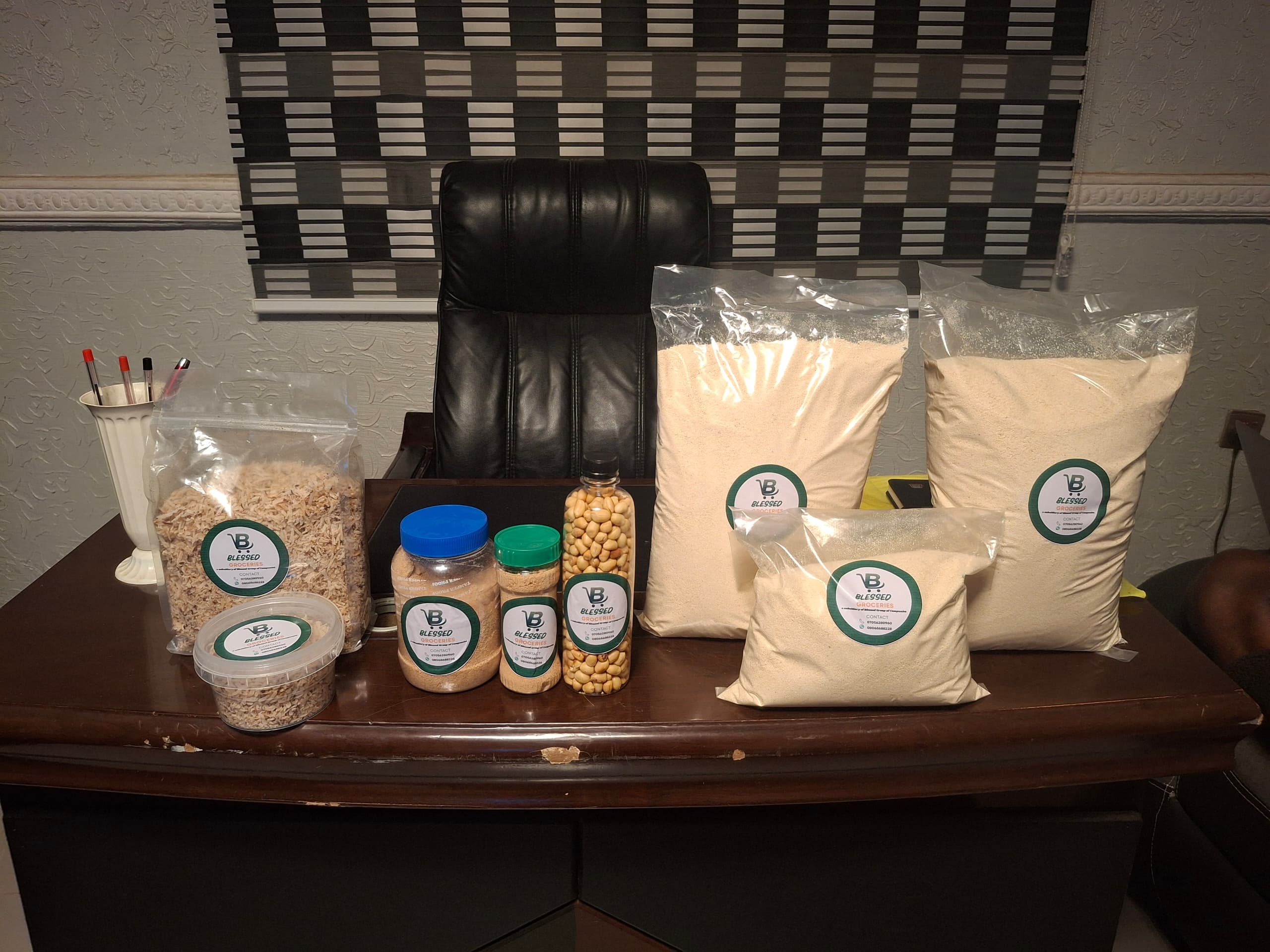 Blessed Groceries garri and accompaniments